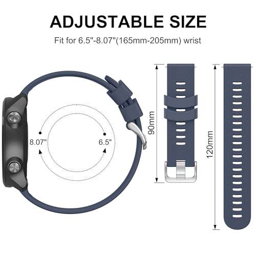 Image of Tobfit 20mm Straps Compatible with Garmin Forerunner 165 /165 Music, Forerunner 55 /158,245 /245 Music, 645 /645 Music Band for Women Men, Silicone Strap for Garmin Watch