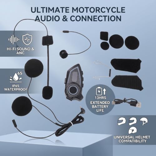Casco auricular Bluetooth con cancelación de ruido para moto Cocoarm IP65 4