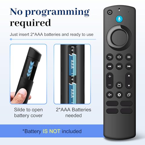 Image of Replacement Voice Remote Control for All Fire-Series, TV Cube(1st /2nd /3rd Gen), Fit for All Stick 4K /4K Max, Stick (2nd /3rd Gen) /Lite /HD, for Insignia-Pioneer TVs