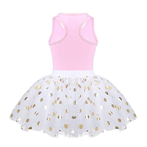 Toddler Kids Baby Girls Birthday Princess Outfits Vest Sleeveless Tank Top Dot Mesh Tutu Skirt 2Pcs Summer Skirt Set (Pink, 5-6X) #TOP2