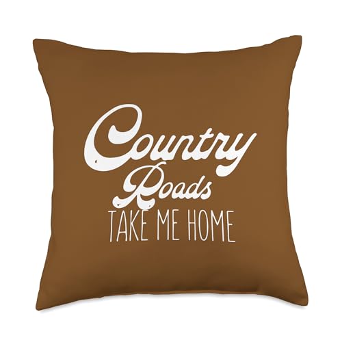 Country Roads Take Me Home - West Virginia Designs Country Roads Take Me Home-West Virginia American Swirl Throw Pillow, 18x18, Multicolor