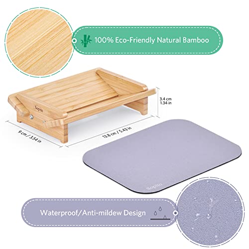 Bamboo Soap Dish, Sopito 2Pcs Soap Dish For Shower Self Draining Soap Holder With Saver Pad, Soap Tray Soap Dishes For Bathroom #TOP1