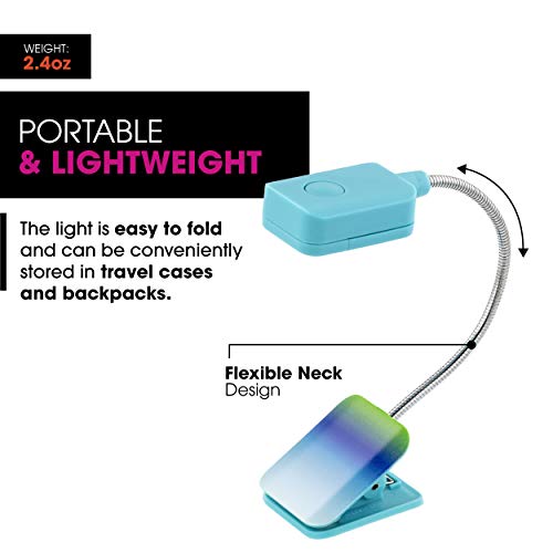 WITHit French Bull Clip On Book Light – Ombre – Square LED Reading Light for Books and eBooks, Reduced Glare, Portable and Lightweight, Cute Bookmark Light for Kids and Adults, Batteries Included