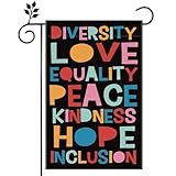 Kindness Peace Equality Love Inclusion Hope Diversity Garden Flag 12x18 Double Sided Pride LGBTQ In A World Where You Can Be Anything Be Kind Yard Sign Outdoor Decoration