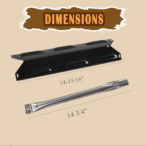 Image of SafBbcue Grill Replacement Parts Kit for Kenmore 4 Burners Gas Grill Parts | 3 Grates+4 Heat Plates+4 Burners+3 Crossover Tubes, for Kenmore 146.23678 /146.23679 /146.23681 Series Grill Parts, Heavy-duty