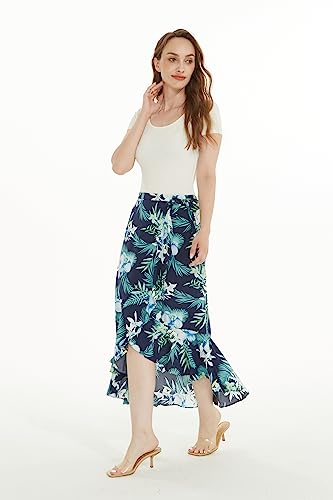Image of Family Matching Hawaiian Clothes, Orchid Breeze Navy | Lightweight 100% rayon • Family matching outfits • Beach vacations • Luaus • Cruises • Family photos