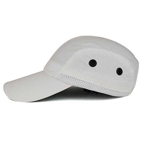 Armycrew Lightweight UV 50+ UPF Cool Crown Mesh Lined Sunshield Long Bill Cap - White