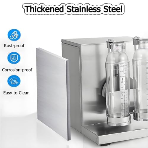 Shaker elettrico automatico per tè e cocktail, capacità 350 ml-1000 ml, con doppie tazze in acciaio inox
