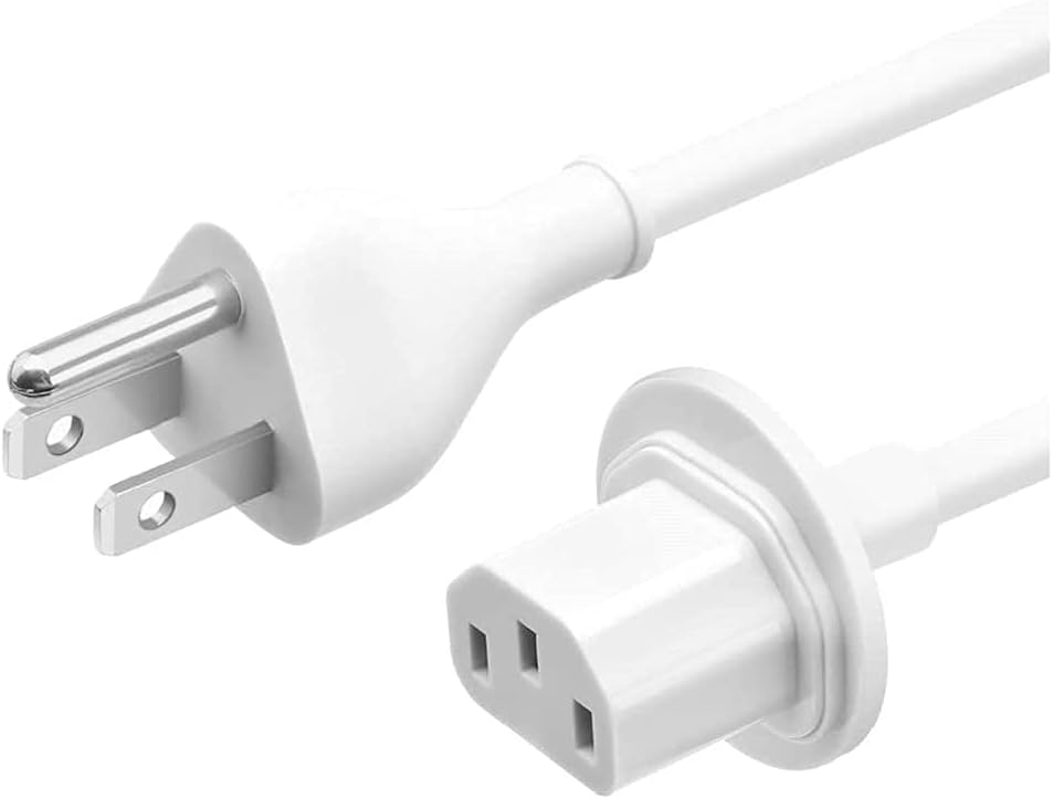 Replacement Power Adapter Extension Cord Compatible for iMac 20 inch 21.5' 24 inch 27 inch Power Supply Cord, white