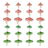 Craftdady 24Pcs Plastic Mushroom Charms Pendants 6 Style Lovely Food Vegetable Pendants with Brass Loop Hanging Ornaments for Key Chains Jewelry Crafts Making