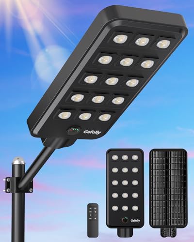 Luz de Seguridad para Jardín y Patio con Foco Solar Gefolly G-15000W Impermeable Iluminación Exterior