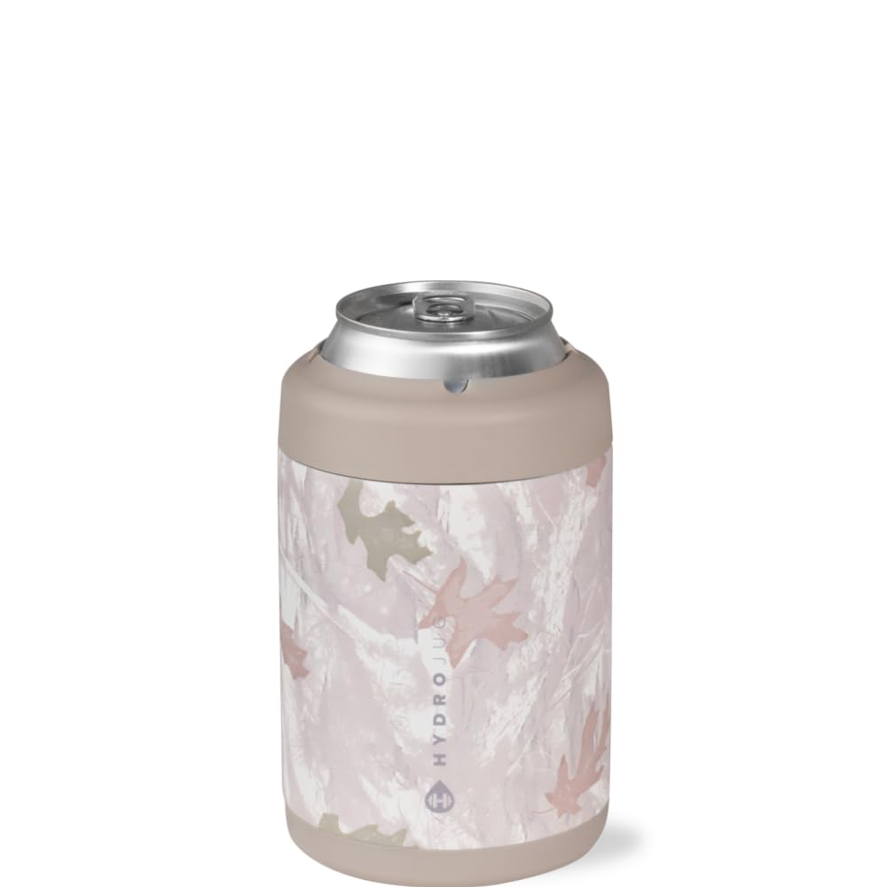 HydroJug Standard Can Cooler - 2-in-1 Insulated Can Cooler Cup - Stainless Steel Can Holder with Non-Slip Rubber Base - Screw-Top Lid - Dishwasher Safe - 12oz, Camo