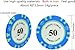 Yarsanor 14g Poker Chips Casino Games Casino Chips Monte Carlo, Clay Poker Chips Set for Texas Holdem Blackjack, for Counting Markers Math Learning Poker Chips (Color : 50 Pcs, Size : $200)