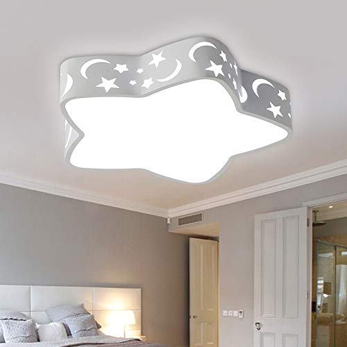 LAKIQ Kids’ Room LED Flush Mount Ceiling Light Fixture Creative Star Shape Modern Close to Ceiling Chandelier Lighting for Boy’s Girl’s Room Children’s Bedroom Kindergarten (16'',White Light)