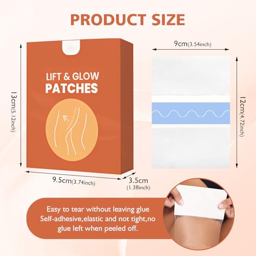 Thigh Lift Body Tape, 4.7 x 7 inches, Waterproof Transparent Patches for Legs Arms Sagging Skin4