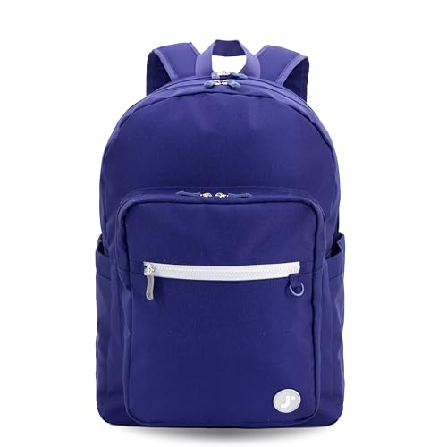 J WJ World Zenpack Middle School Backpack with Laptop Compartment. Travel Backpack for Kids Adults with Luggage Sleeve. Computer Bookbag for Boys Girls, Navy