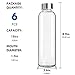 YEBODA Glass Water Bottles 18oz Bottles For Beverage and Juicer Use Stainless Steel Caps - Including Colorful Nylon Protection Sleeve,Pack Of 6