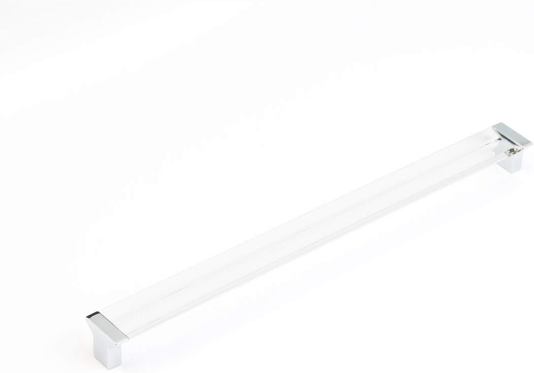 Schaub 316-26 CL Positano Collection 5" (128mm) Acrylic Pull, Polished Chrome/Clear
