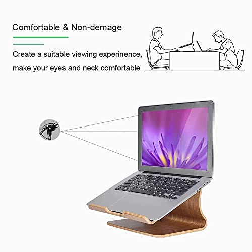 Samdi Laptop Stand Wood, Wooden Cooling Computer Holder, Notebooks Desktop Mount For Macbook Air, Pro 13 15, Ipad Pro 12.9, Dell Xps, Surface, Chromebook 11 To 17 (Walnut) #TOP4
