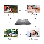 Alovexiong 4 Pack Gray Ultralight Inflatable Pillow Small Squared Flocked Fabric Air Pillow for Beach Hiking,Camping,Traveling,Napping,Desk Rest,Neck &Lumbar Support - Image 5