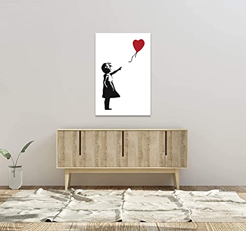 絵画 インテリア バンクシー ポスター アートパネル 風船と少女 絵画 写真 アートパネル 壁掛け 部屋飾り 背景絵画 美しい贈り物 プレゼント-リビング、ダイニング、寝室、お風呂、オフィス、バー 玄関装飾用絵画 木枠付きの完成品 (40x60cm) [3]