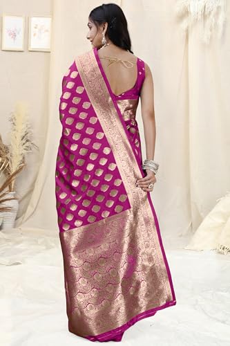 Image of MIRCHI FASHION Women Saree | Banarasi Silk Woven Design Daily Regular Use Sari with Blouse