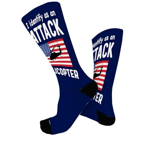 I Identifyy As An Attackk Helicopter Dress Socks For Men Veterans Day Casual For Mens Sock Knee High Tube Socks Fashionable Sock2