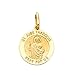 The World Jewelry Center 14k REAL Yellow Gold Religious Saint Jude Thaddeus Medal Pendant with 0.9mm Braided Wheat Chain Necklace - 20