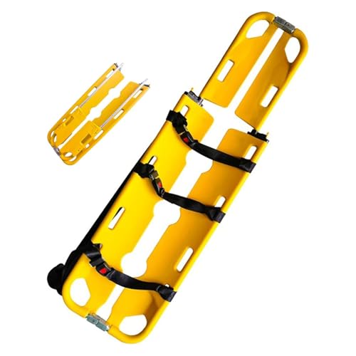 BeoyNot Industrial Rescue Stretcher Transfer EMT Backboard Immobilization Medical Folding Stretcher，350LB Capacity with 3 Seat Belts,for Patient Transport and Emergency Rescue