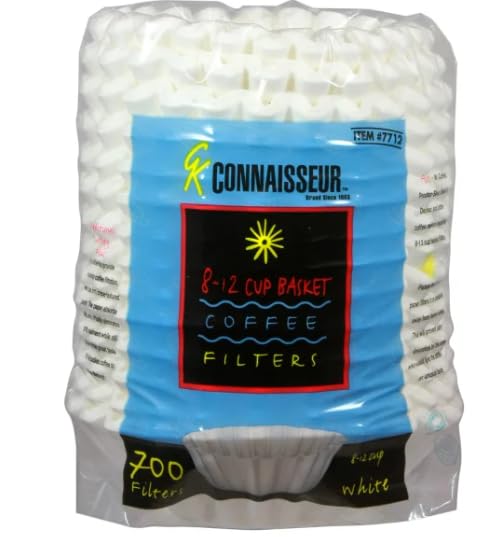 Connaiseur 8-12 Cup Basket Coffee Filters, 700 Count (Pack of 2) – Oxygen-Cleansed, White