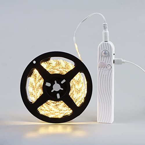 Tira LED con sensor de movimiento 1 m blanco cálido miniatura 1