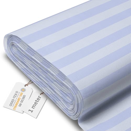 DreamRoots Segeltuch Wasserdicht - Polsterstoff Meterware 160 cm breit - Wasserabweisender Stoff 220 g/m2 600D - Markisenstoff Wasserdicht Meterware Blue Geometric Stripes 1M DreamRoots Segeltuch Wasserdicht - Polsterstoff Meterware 160 cm breit - Wasserabweisender Stoff 220 g/m2 600D - Markisenstoff Wasserdicht Meterware Blue Geometric Stripes 1M