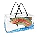 Bolsa de comestibles reutilizable grande, resistente bolsa de compras con parte inferior reforzada y asa (impresión de salto de trucha de arco ir)