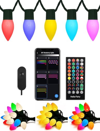 Smart C9 Christmas Lights Outdoor 66ft, 100 LED RGBW Chasing