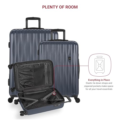 Image of SwissGear 7272 Energie Hardside Expandable Luggage with Spinner Wheels, Navy, 3-Piece Set (19 /24 /27)