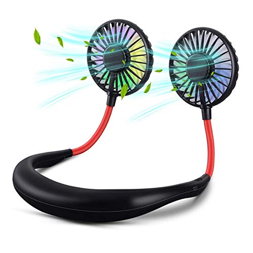 Hands-Free Portable Neck Fan,USB Rechargeable Mini Sports Personal Fan, 360°Rotation Wearable Hanging Fan for Outdoor Travel, Office, Family Sports