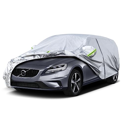 Image of Kaugung 6 Layers Car Cover Custom Fit Volvo V40 (1995-2020), Waterproof All Weather Resistant Outdoor Indoor Sun Rain Dust Snow Protection.(USA Warehouse,Within 3-7 Days)