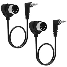 FORE High Performance & High-Speed TRS Type-A 3.5mm to 5-Pin DIN Male to Male MIDI cable with Ultra-Small plug, High-performance FTP processing chip, stable and fast speed MIDI data transmission, specifically design for MIDI applications with no dela...