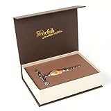 Incluye caja de regalo. Farfalli Doge - Sacacorchos de cristal de Murano, color dorado, negro con caja de regalo (dorado, morado, rojo)