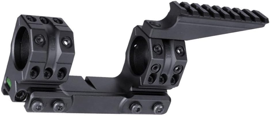 30mm Tube Cantilever Dual Ring Optic Scope Mount & Top Extend Rail Base Mounting Combo，1.54" Optical Centerline Height，Integrated Bubble Levels + 10-Degree Wedge，Fits 20mm Picatinny & Weaver Rail