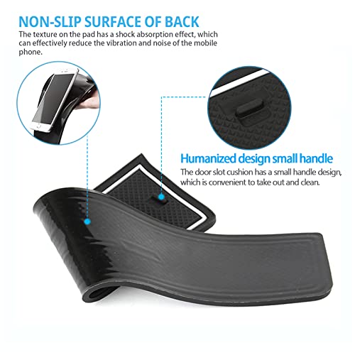Door Slot Mats For 2022 2023 Hyundai Kona Accessories Non-Slip Dust Rubber Cup Holder Door Mats 18Pcs/Set Car Center Console Liner Mats Compatible With 2022 2023 Hyundai Kona(Se,Sel,N Line,Limited) #TOP4