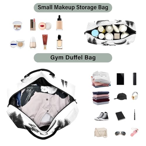 Motorcycle Rider Travel Duffel Bag Large Capacity Weekender Bag with Toiletry Bag Detachable Shoulder Strap Travel Tote Bag for Women4