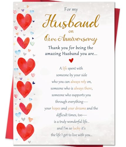 Romantic Anniversary Card for Husband, Funny Anniversary Card Gif...