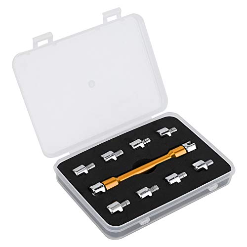 Universell Einstellbares Radspeichendrehmoment, Motorrad-Speichenschlüssel CNC-Schlüsselsatz 5,0-6,8 Länge Ersatz 93 Mm/3,7 Zoll für die Meisten Motorräder Für Universell(B (golden))