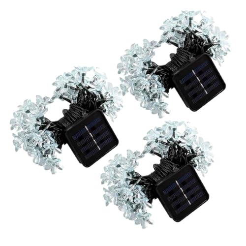 ABOOFAN 3pcs String Solar Cherry Blossom Light Outdoor Patio Lamp Cherry Decor Outdoor Garden Lights Outdoor Decor Outdoor Yard Lights Decor Cherry Blossoms Fairy Lights Plastic