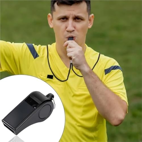 12 Silbatos Plásticos con Cordón para Entrenamiento Negro miniatura 5