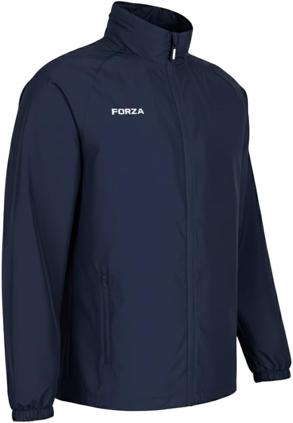 FORZA Kids Waterproof Raincoat | Lightweight Hooded Jacket with Zip Pockets & Packable Hood | Ages 5–14 - Black or Navy