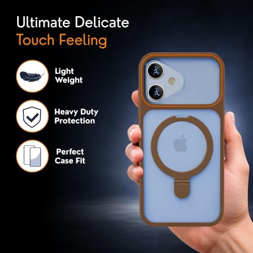 Image of AIBEX Back Cover Case for Apple iPhone 15 MagSafe Compatible | Slim Case with Wireless Charging Support Anti-Scratch, Shockproof, Anti-Fingerprint & Lightweight Military-Grade Protective Cover - Brown