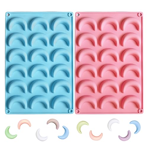 2 Stück Vanillekipferl Backform,Vanillekipferl Ausstecher,Silikon Form Backformen,Blech für Backblech Vanille,Silikon-Backformen Silikonform,Backmischung Formen,Vanillekipferl-Backform (Rosa+Blau)