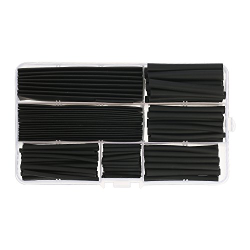 KKmoon Tubo Shrinkable 150 pcs Preto Poliolefinas Livre de Halogênio-Tubulação Do Psiquiatra Do Calo